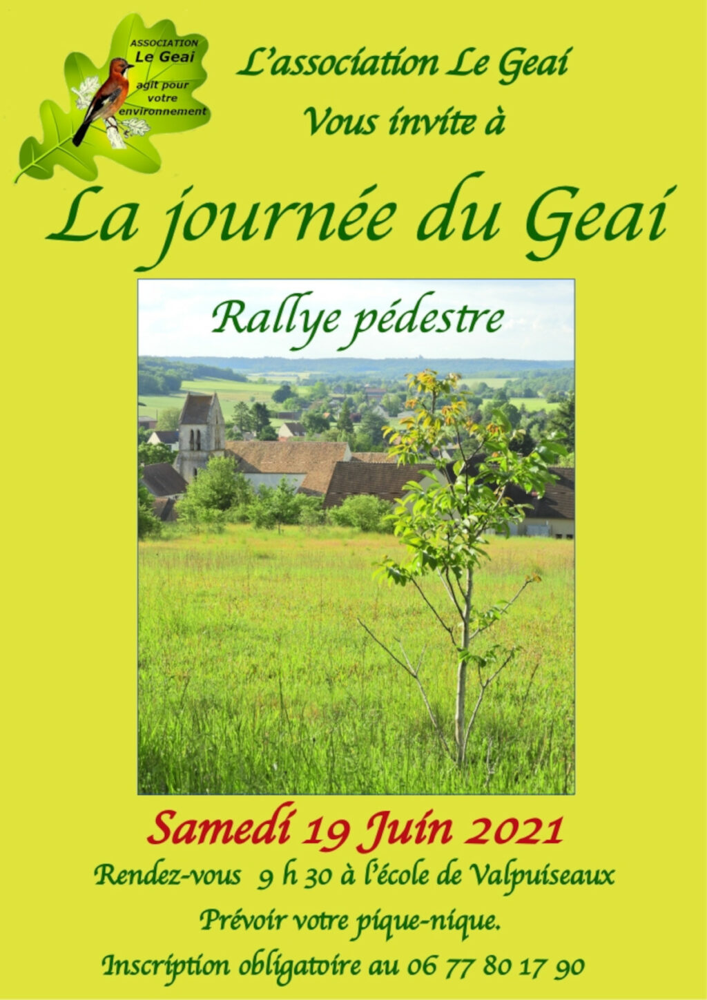 Le Journée du Geai se déroulera le samedi 19 juin 2021.