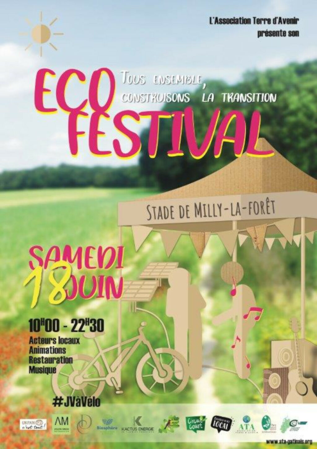 Affiche de l'Eco festival ATA à Milly-la-Forêt le 18 juin 2022.