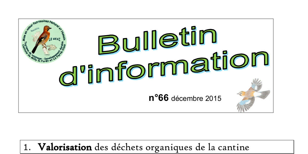bulletin d'information n°66 de décembre 2015