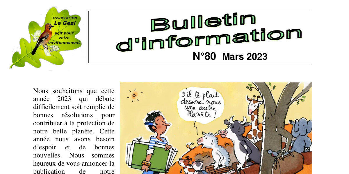 Bulletin d’information n°80 mars 2023