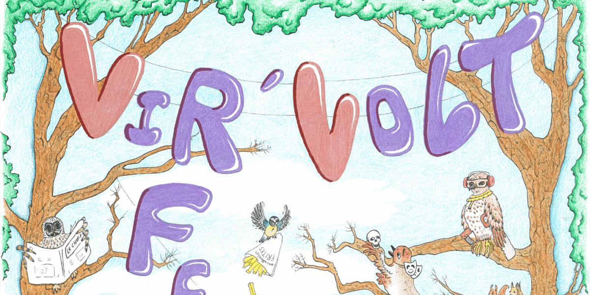 Visuel festival Vir'Volt 2025, samedi 15 juillet 2025 de 14h à 23h30 à la Ferté-Alais.